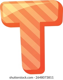 T letter fin childish design
