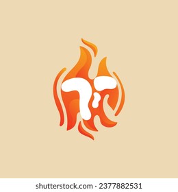 T Letter Fire Logo, Burn, Red, orange, T Logo vector design template elements for your application or company.
