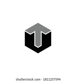 T letter hexagon , T U letter hexagon vector modern logo