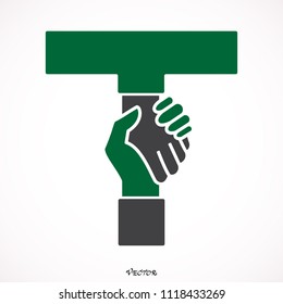 T- letter icon abstract logo design vector template. Business offer, partnership icon. Vector illustration