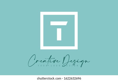 T Letter Icon Design With Creative Modern Look and Teal Background.  Vector Illustration.