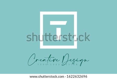 T Letter Icon Design With Creative Modern Look and Teal Background.  Vector Illustration.