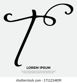 Vector de icono de letra T en diseño plano. Ilustración vectorial Eps 10.