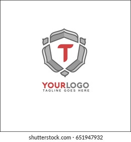 T letter identity design. Luxury Logo template in vector for Restaurant, Royalty, Boutique, Cafe, Hotel, Heraldic, Jewelry, Fashion and other vector illustration
