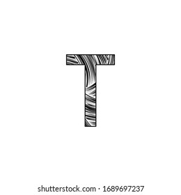 T Letter Initial Letter Logo, Black and white art style letter vector design concept
