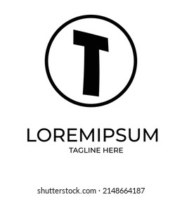 Monograma de diseño del logotipo inicial de la letra T