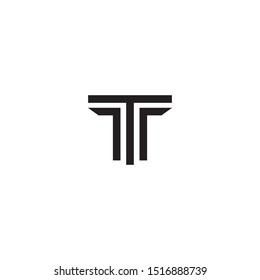 T letter initial logo icon design vector template