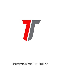 T letter initial logo icon design vector template
