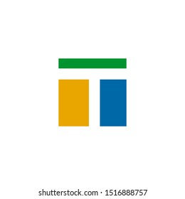 T letter initial logo icon design vector template