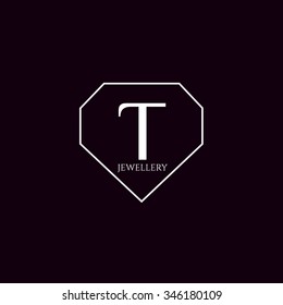 T letter jewellery vector logo template (sign, symbol, emblem, ornament)