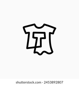 t letter kid tee tshirt apparel clothing monogram logo vector icon illustration