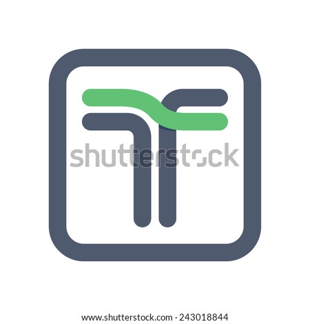 T letter line logo Stock fotó © 