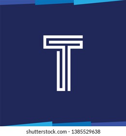 T Letter Line Logo-Vektorillustration-Vorlage