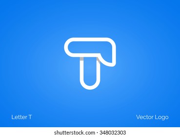 T Letter Linear Flat Minimal Alphabet typo logo icon