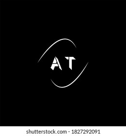 A T letter logo abstract design on black color background design