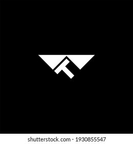 T letter logo abstract design on black color background. t alphabet