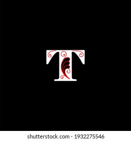 T letter logo abstract design on black color background. t alphabet
