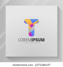 T Letter logo with Abstract Design Template