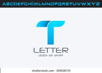 T Letter Logo, alphabet logo design.