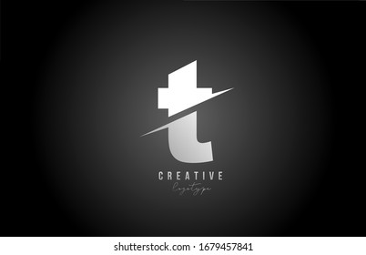 T letter logo alphabet icon design for company and business. Black and white