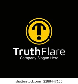 T Letter Logo circle for t-shirt brand company 