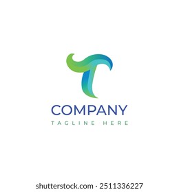 T Letter Logo Colorful Gradient Design