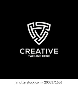 El logotipo de la letra T se combina con el símbolo de escudo, bueno para el logotipo, diseño de plantillas, contabilidad, banco, empresa de inversiones, etc.