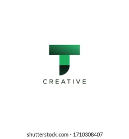 T-Letter-Logo-Konzept. Creative Minimal Monochrome-Monogramm-Emblem-Design-Vorlage für Unternehmensidentität