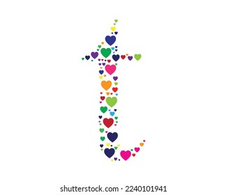t letter logo creative design vector 
template in heart design