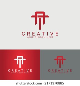 A T Letter Logo Design 