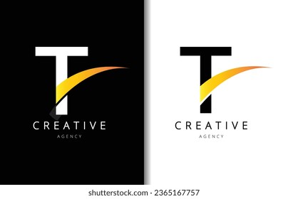 Diseño del logotipo de la carta T con fondo y logotipo de la empresa creativa. Diseño moderno de la moda de las letras. Ilustración del vector