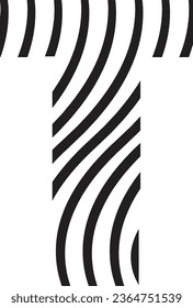 T letter logo design element in black colour