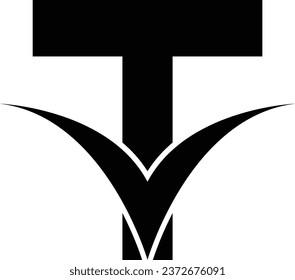 T letter logo design element in black colour