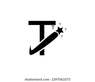 T letter logo design element