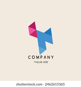 T letter logo design elements. Modern creative colorful  logo,vector illustration monochrome lines,vector  minimalist logo template.Eps 10.