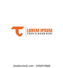 T Letter Logo Design with Excavator Creative Modern Trendy