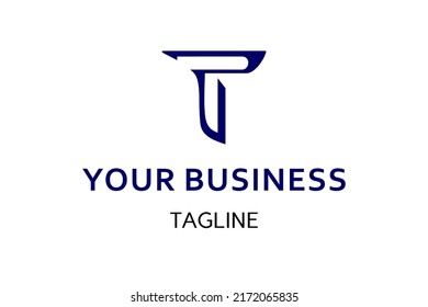 T letter logo design, icon, symbol, monogram. Stylized letter T in masculine modern yet techy look logo design. Very suitable for architect studio, construction or property developer brands etc.