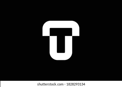 T letter logo design on luxury background. TT monogram initials letter logo concept. TU icon design. UT elegant and Professional letter icon design on black background. T TT TU UT