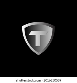 Diseño del logotipo de la letra T. T carta sobre fondo negro. plantilla de logotipo T de letra simple y moderna
