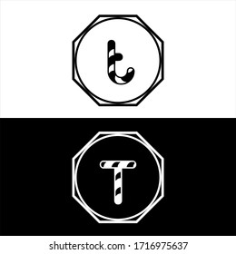 Diseño del logotipo de letra T con letra pequeña y mayúscula