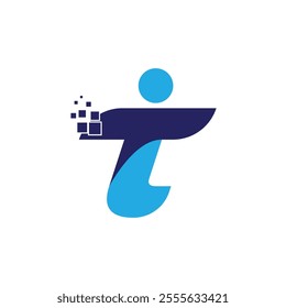 T letter logo design for tech brand, Letter T it company logo, Letter T tech logos,  Trademark Brand icon, It company logo, communication icon, Abstract Initial Letter I and T