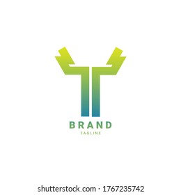 Plantilla de diseño de logotipo de letras T ( colorido ) 