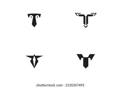 T letter logo design template