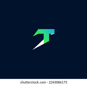 T letter logo design template elements. Modern abstract digital alphabet letter logo. Vector illustration.