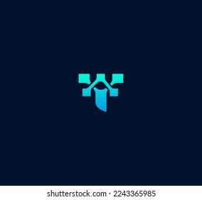 T letter logo design template elements. Modern abstract digital alphabet letter logo. Vector illustration. Technology T logo