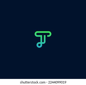 T Buchstaben Logo Design Template Elemente. Modernes abstraktes Logo für digitale Buchstaben. Vektorgrafik.