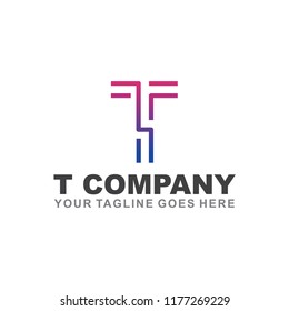 t letter logo design vector template
