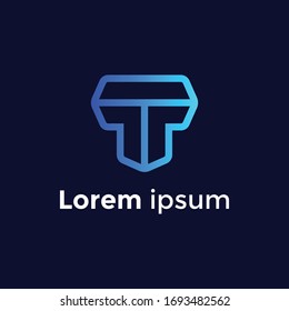 T Letter logo design vector template