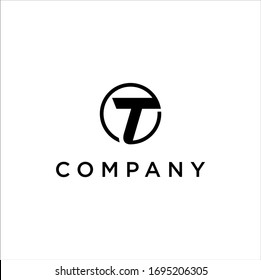 T letter logo design vector image with monogram and circle concept illustration	
