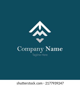 T letter logo design vector in blue background